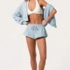 Mid-Rise Shorts i Powder Blue