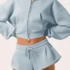 Mid-Rise Shorts i Powder Blue