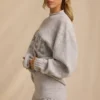 Mini-shorts i strikk med middels høy midje i ismarmor