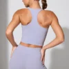 Mini-shorts med vridd midje og lommer i periwinkle