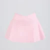 Mini-skort i børstet jersey med krysset snitt i blekrosa melert