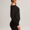 Mira Modal Off-Shoulder Wrap Minikjole i svart