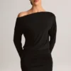 Mira Modal Off-Shoulder Wrap Minikjole i svart