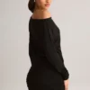 Mira Modal Off-Shoulder Wrap Minikjole i svart
