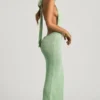 Mirri bouclé halterneck-maxikjole i mint
