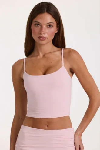 Modal kort topp i Blush