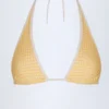 Morella halterneck-bikinitopp i gul gingham