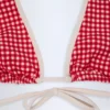 Morella halterneck-bikinitopp i rød gingham