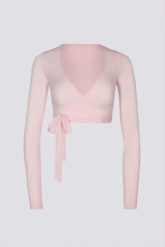Myk jersey-crop-top i ballettrosa