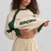 Myke minishorts i bomullsjersey med elastikk i marmor