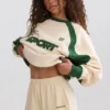 Myke minishorts i bomullsjersey med elastikk i marmor