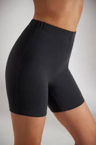 Myke sykkelshorts i bomull i svart