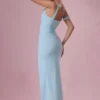 Naelle Mesh Draped Corset Gown i lys aqua