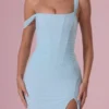 Naelle Mesh Draped Corset Gown i lys aqua