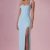 Naelle Mesh Draped Corset Gown i lys aqua