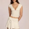 Evelique mid-rise skort i elfenben