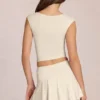 Evelique mid-rise skort i elfenben