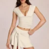 Evelique mid-rise skort i elfenben