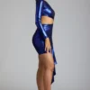 Nasira Cut Out Metallic Jersey minikjole i elektrisk blå