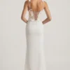Nathalia Embellished Plunge Ruffled Corset Maxikjoler i elfenben