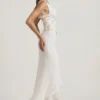 Nathalia Embellished Plunge Ruffled Corset Maxikjoler i elfenben