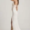 Nathalia Embellished Plunge Ruffled Corset Maxikjoler i elfenben