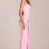 Nayeli maxikjole med firkantet hals og rynket snøring i Blossom Pink