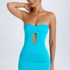 Nikko Cut-Out Bandeau minikjole i turkis