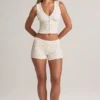 Nina Modal Foldover Mid-Rise Shorts i blomstermønster