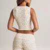 Nina Modal Foldover Mid-Rise Shorts i blomstermønster
