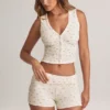 Nina Modal Foldover Mid-Rise Shorts i blomstermønster