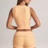 Nina Modal Foldover Mid-Rise Shorts i fersken