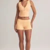Nina Modal Foldover Mid-Rise Shorts i fersken