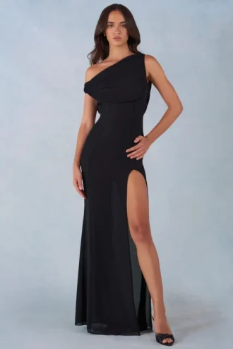Nivara One-Shoulder Maxikjoler i svart
