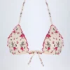 Noia Micro Triangle Bikini Top i rødt blomstermønster