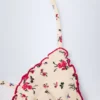 Noia Micro Triangle Bikini Top i rødt blomstermønster