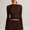 Noor Modal høye bodycon-shorts i sjokoladebrun