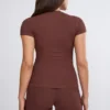 Nour Tall Mid Rise Wide Leg Trouser i Chocolate