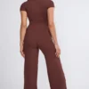 Nour Tall Mid Rise Wide Leg Trouser i Chocolate