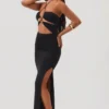 Oceane Cut Out Halter Neck Floor Length Maxikjoler i svart