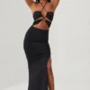 Oceane Cut Out Halter Neck Floor Length Maxikjoler i svart