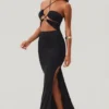Oceane Cut Out Halter Neck Floor Length Maxikjoler i svart