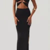 Oceane Cut Out Halter Neck Floor Length Maxikjoler i svart