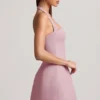 Odessa Pinstripe Halterneck Structured A-Line Minikjoler i Mauve