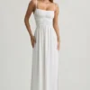 Olyssia Shirred Camisole Maxikjoler i hvitt