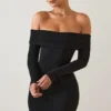 Oriana Modal Off-Shoulder Minikjole i svart