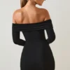 Oriana Modal Off-Shoulder Minikjole i svart