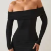 Oriana Modal Off-Shoulder Minikjole i svart