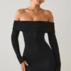 Oriana Modal Off-Shoulder Minikjole i svart