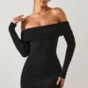 Oriana Modal Off-Shoulder Minikjole i svart